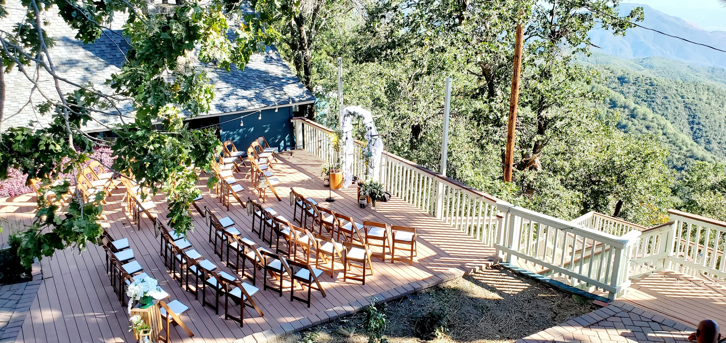 the sky view inn patio wedding ceremony