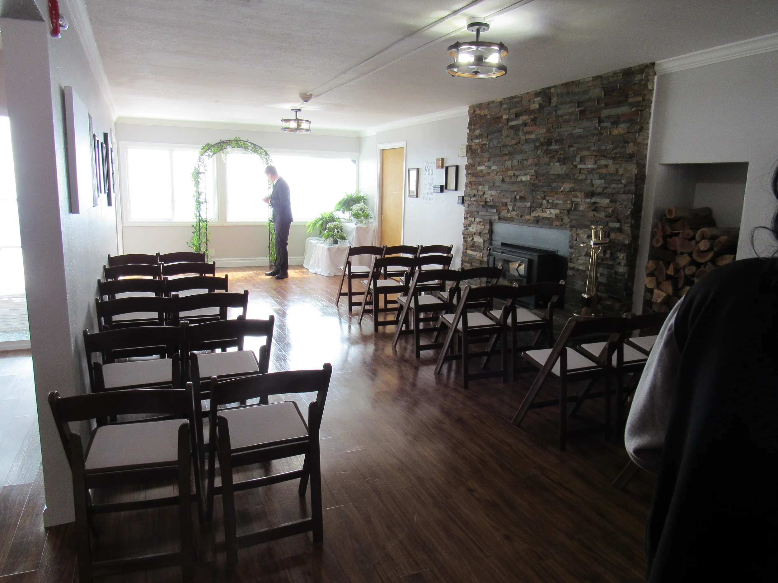 the sky view inn lobby wedding ceremony